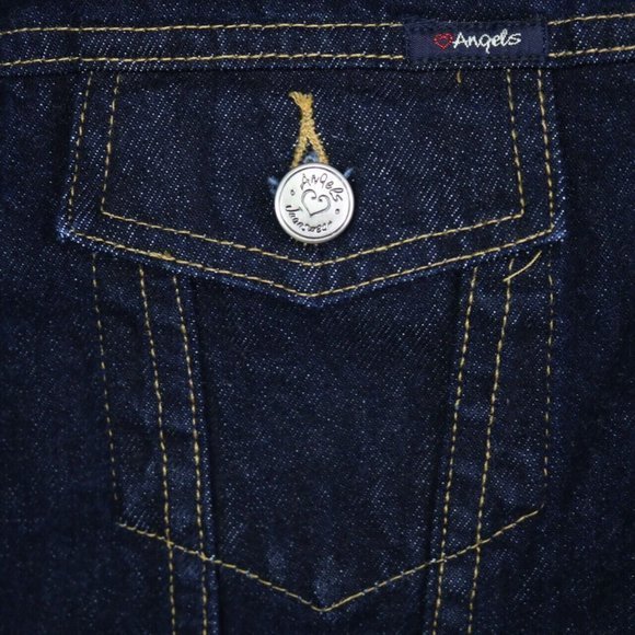 Angels Cropped Trucker Jean Jacket Coat Denim M‎ Medium - Picture 6 of 11